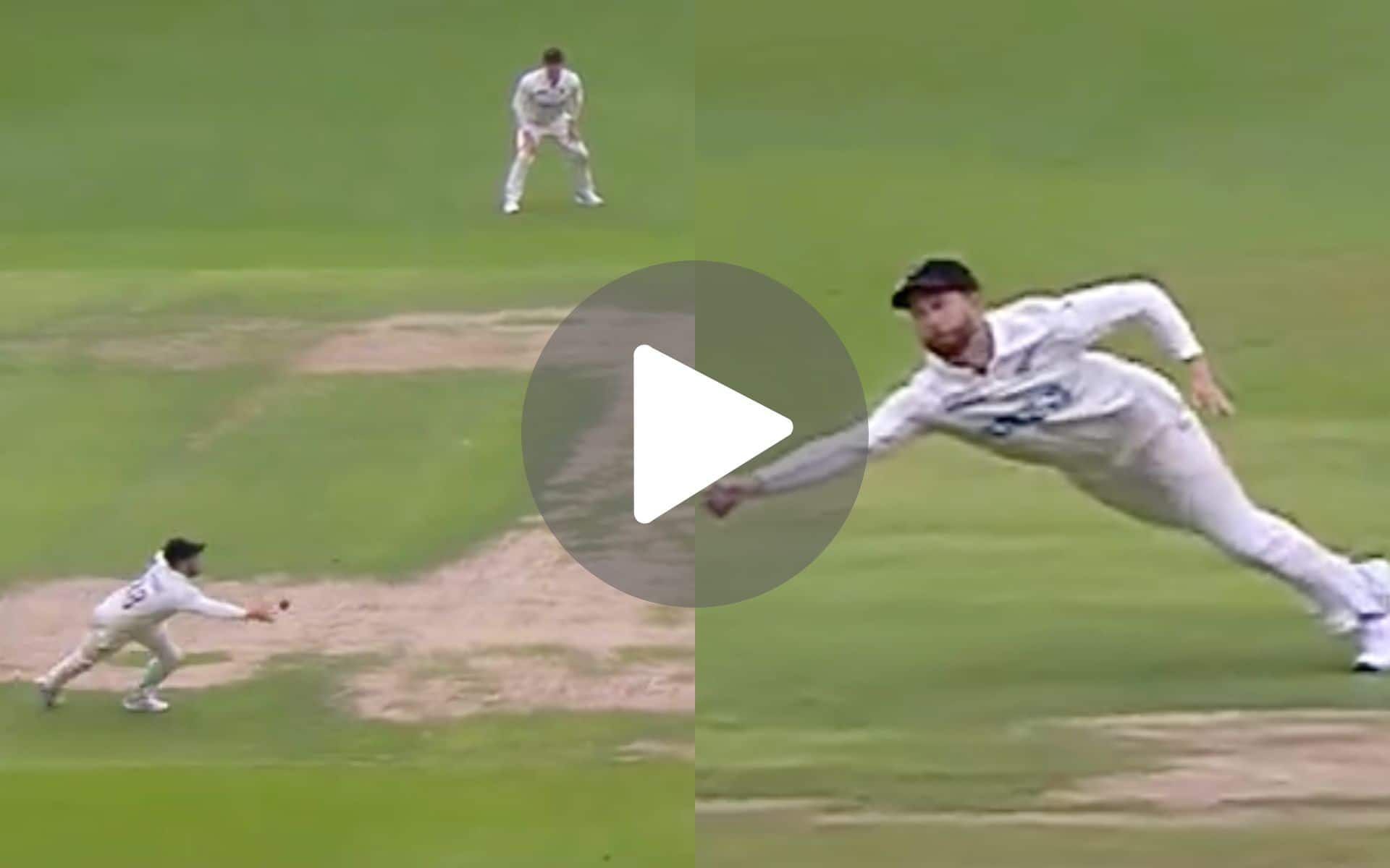 [Watch] Devon Conway's Flying One-Handed Catch As Sarfaraz Khan Falls For A Duck